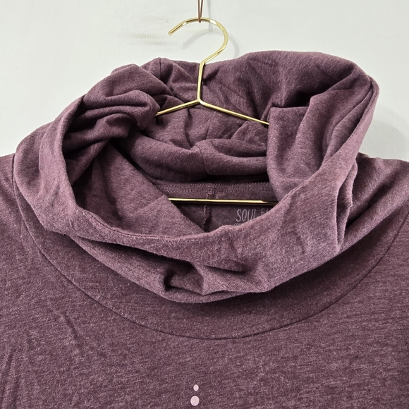 Soul Flower Organic Cotton Just Breathe Cowl Neck Yoga Hoodie Long Sleeve Size L - Picture 8 of 16